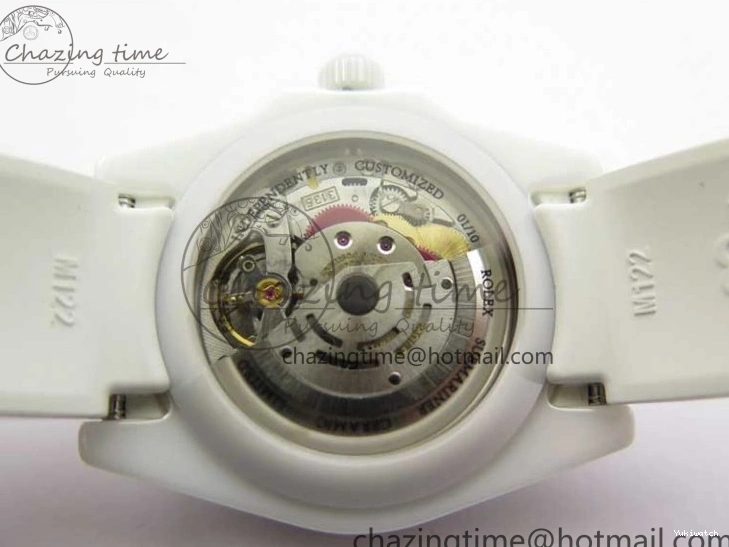 Ceramic Edition 40mm White Dial Submariner Painting White on Best Strap SA3135 Rubber 5GF 0104